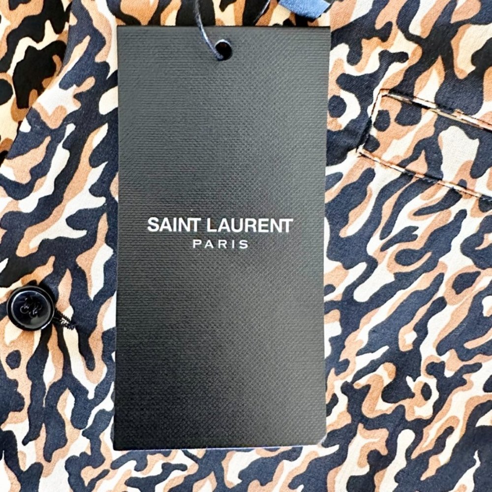 Sold - Saint Laurent Men's Short Sleeve Camp Collar Shirt Medium | 39 15 1/2 New - Picture 15 of 17
